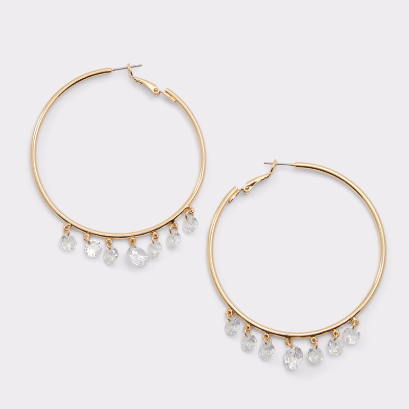 EARRINGS - GOLD/CLEAR MULTI