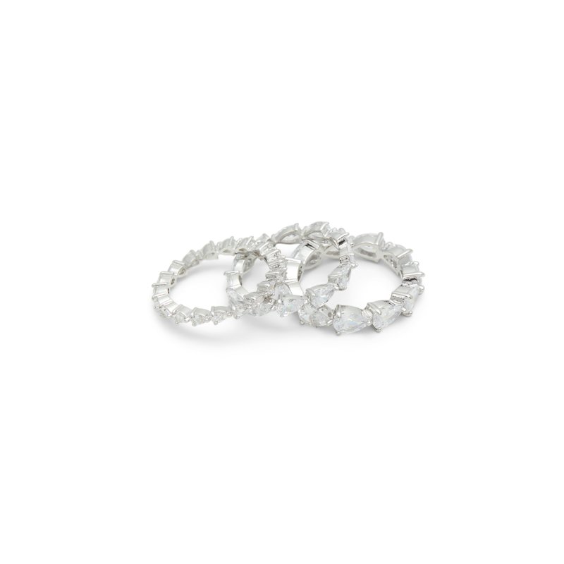 RING - SILVER/CLEAR MULTI