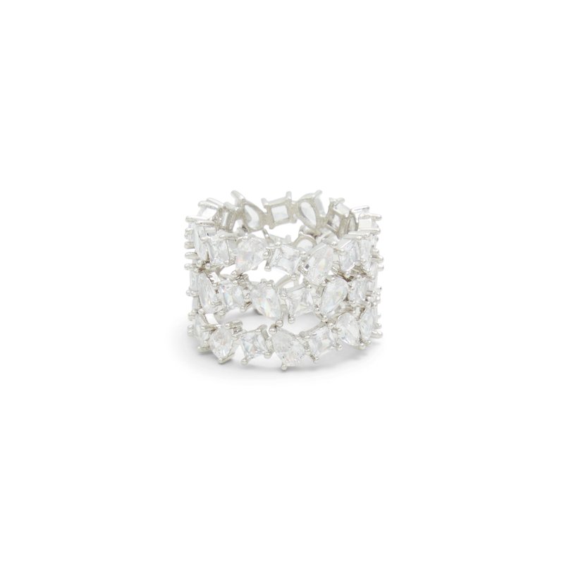 RING - SILVER/CLEAR MULTI