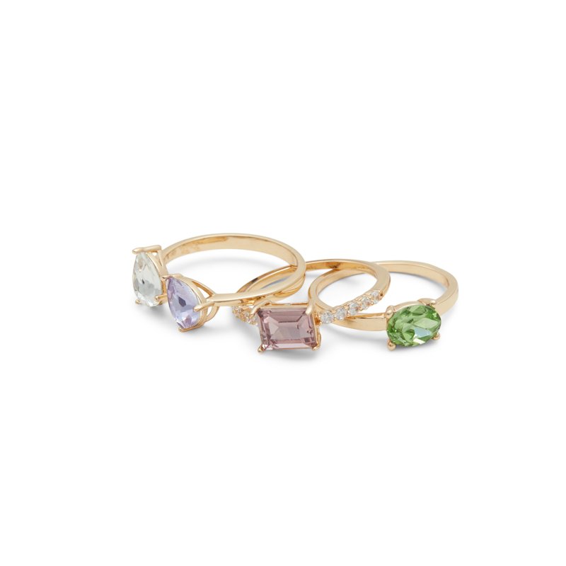 RING - GOLD/CLEAR MULTI