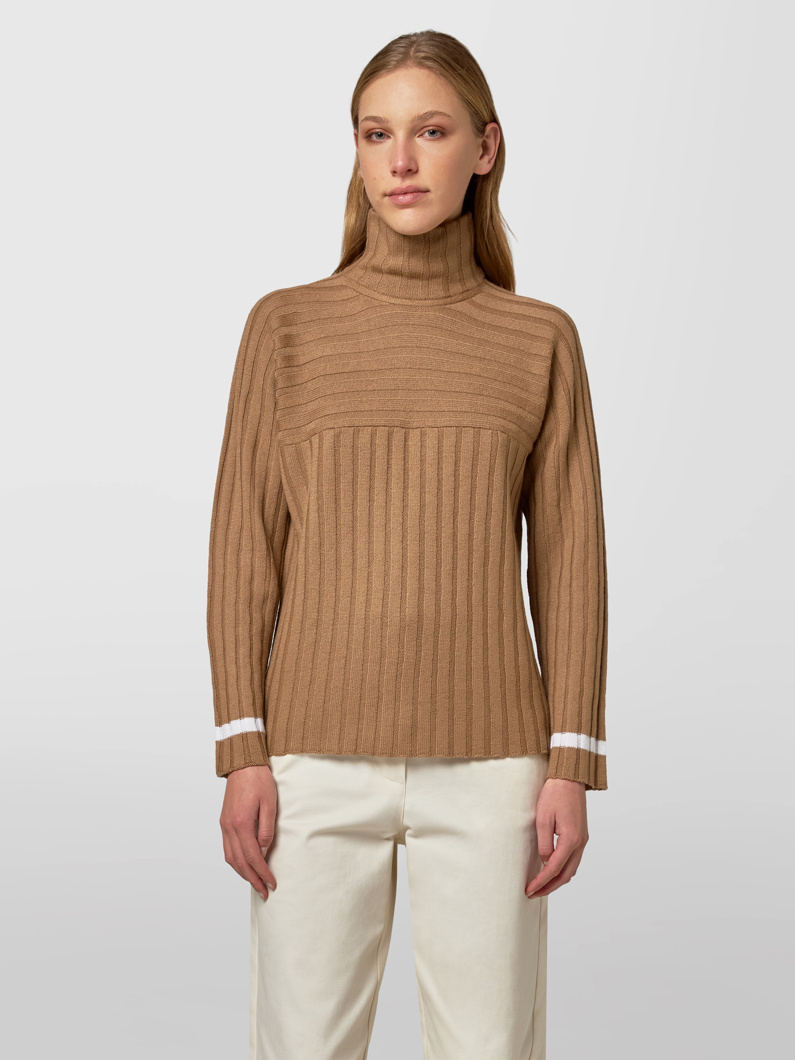 HALF NECK LONG SLEEVE - HAZELNUT