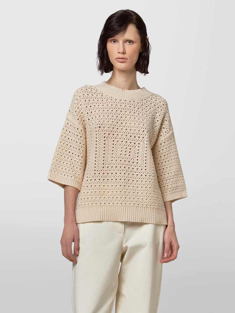 CREW NECK HALF SLEEVE - BUTTER