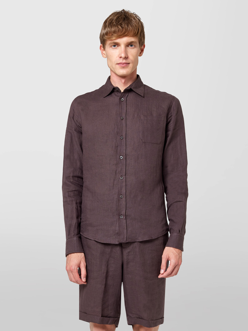 SHIRT LONG SLEEVE - DARK BROWN