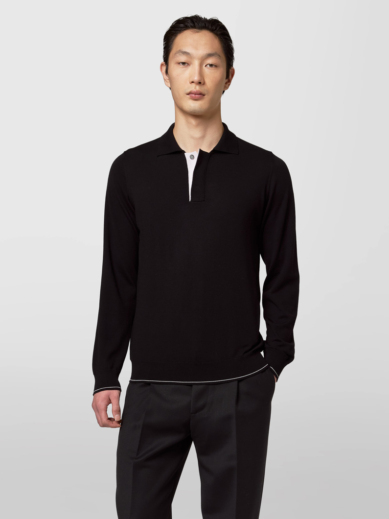 POLO LONG SLEEVE - BLACK