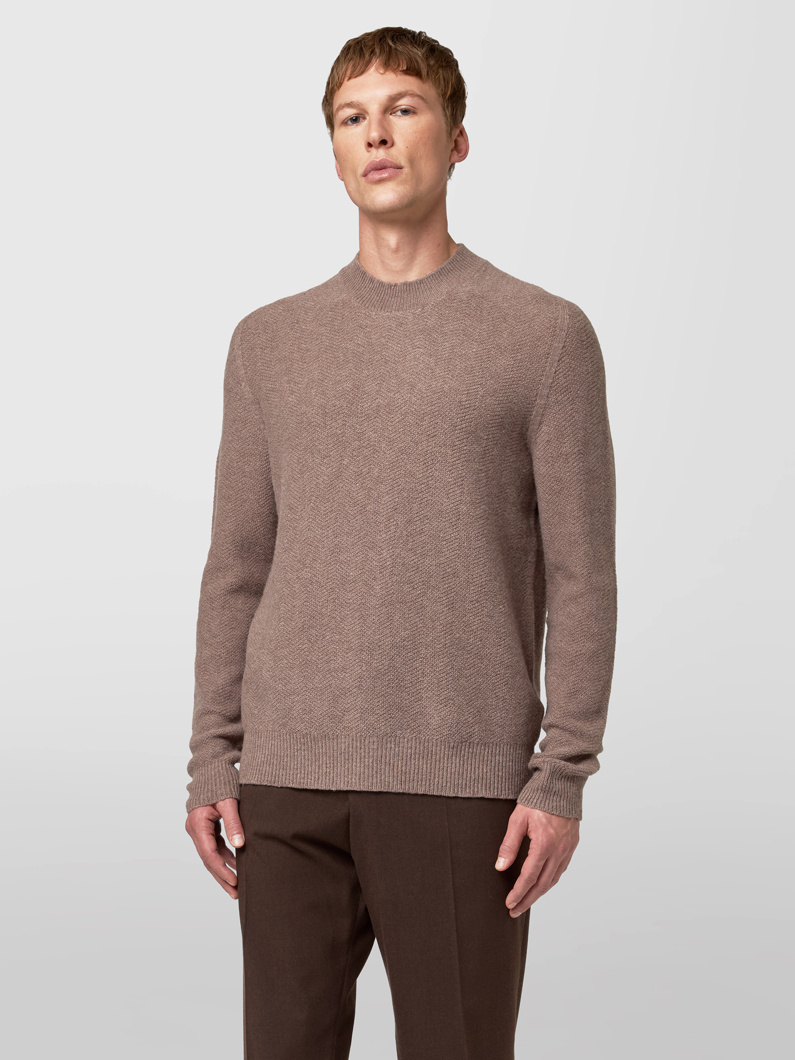 CREW NECK - GREIGE