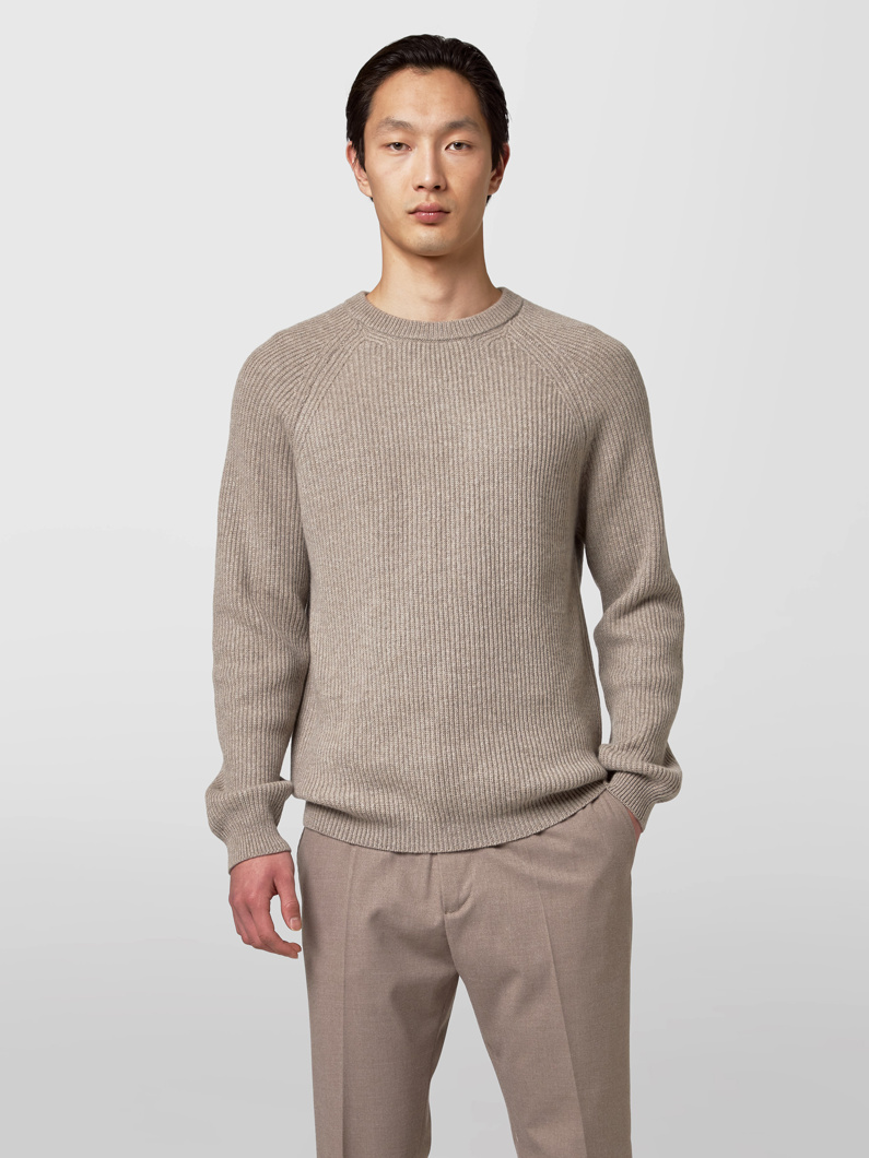 CREW NECK - GREIGE