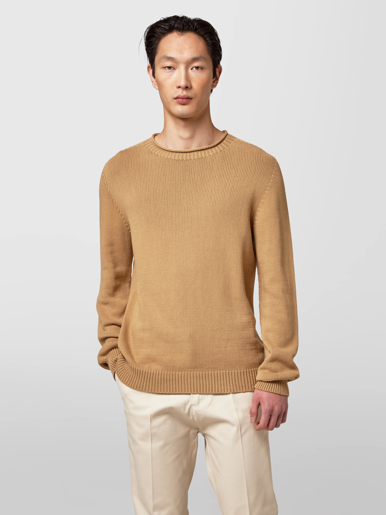 CREW NECK - CAMEL