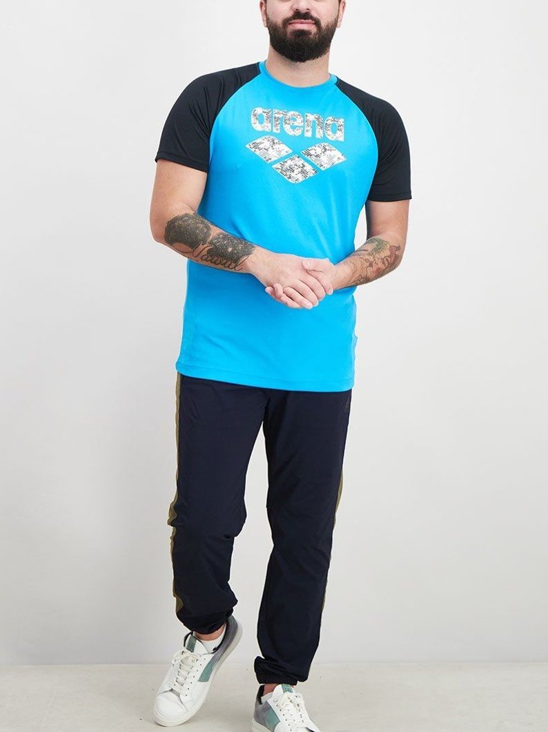 T-SHIRT - TURQUOISE-BLACK