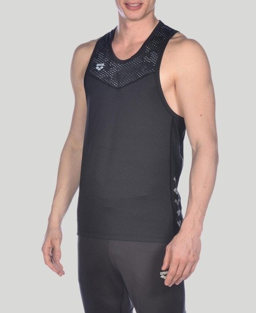 SINGLET - BLACK-LOGO TRACE BLACK