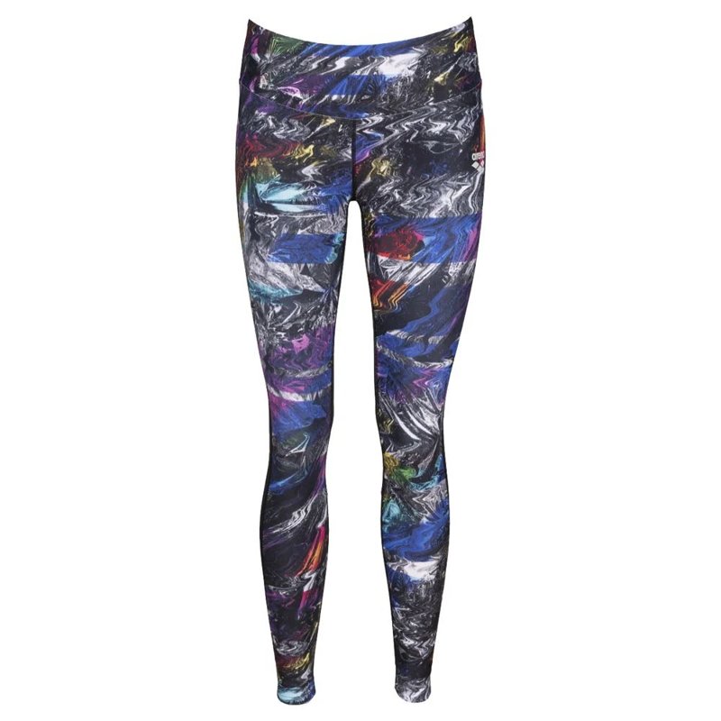 LEGGINGS - IRIDESCENT STRIPE-BLACK