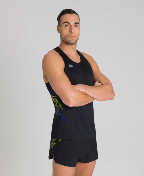 TANK TOP - BLACK-LIME SODA