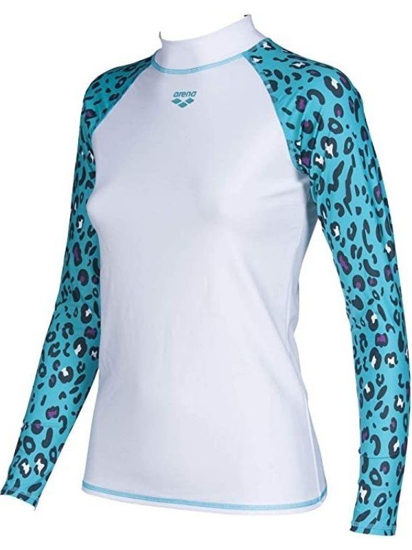 T-SHIRT LONG SLEEVE - WHITE-MINT