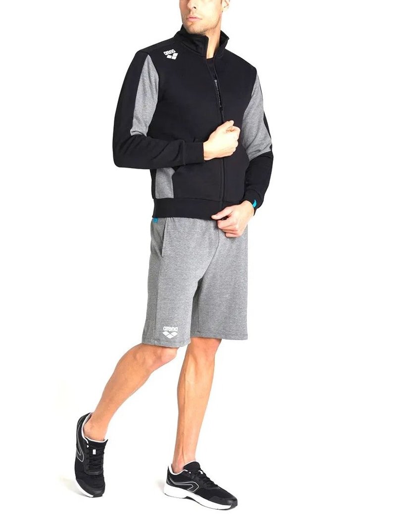 BLOUSON - BLACK- MEDIUM GREY MELANGE