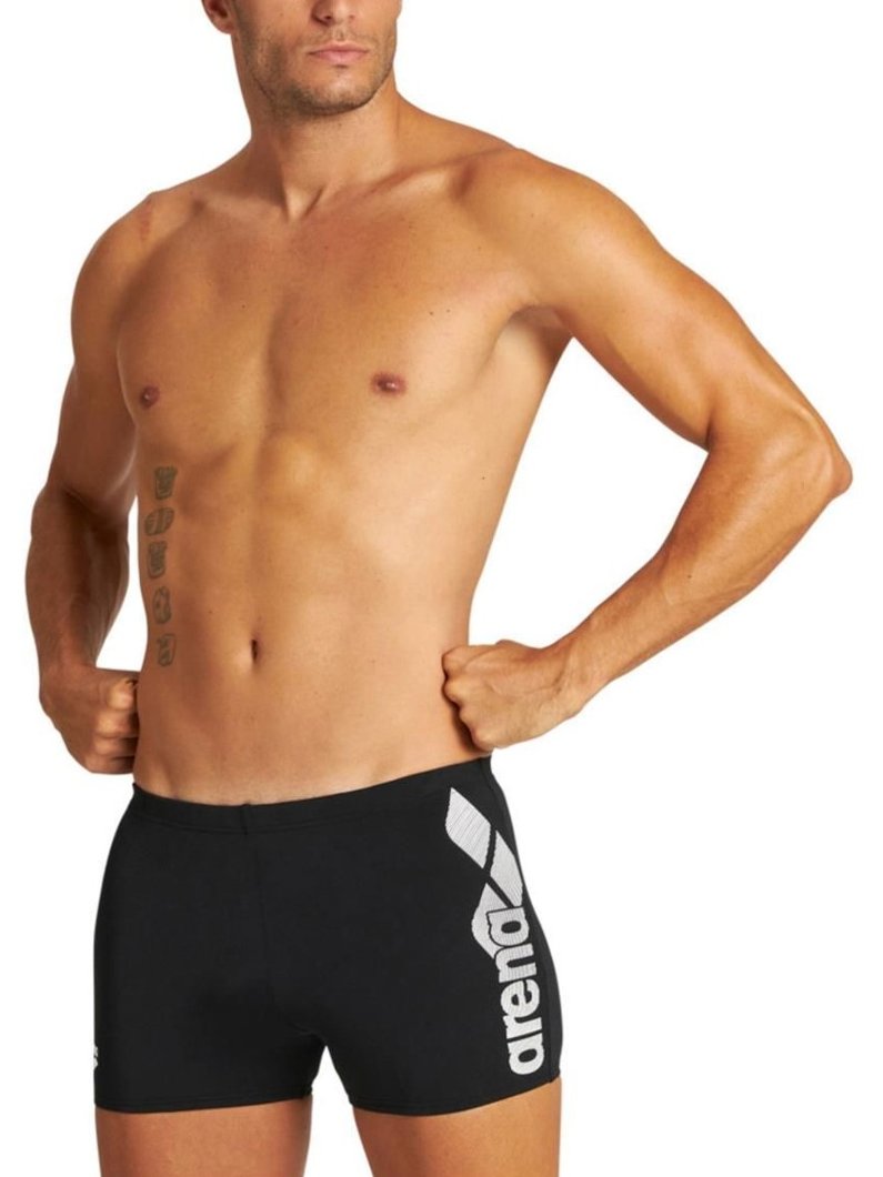 SWIM BOXER - BLACK-WHITE