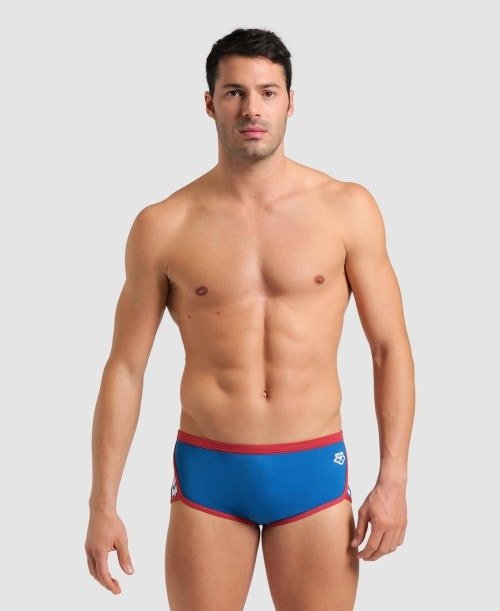 SWIM BOXER - BLUE COSMO-ASTRO RED