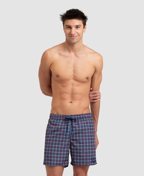 SWIM SHORTS - NAVY CHECKS