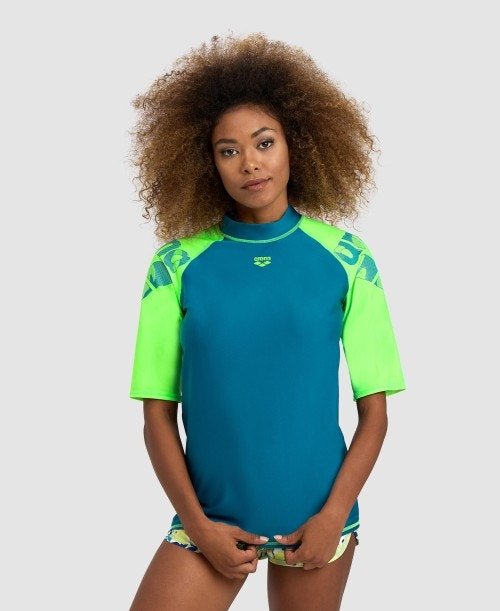 T-SHIRT - DEEP TEAL-SOFT GREEN