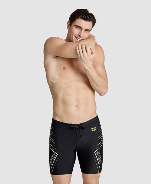 BIKE SHORTS - BLACK-WHITE-SOFT GREEN