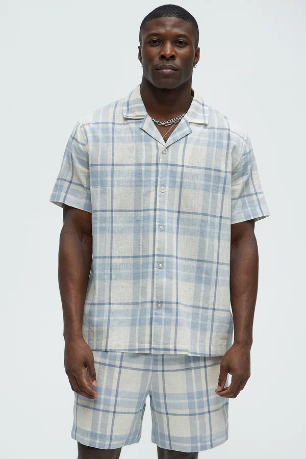 BLOUSE - QUADRI AZZURRO