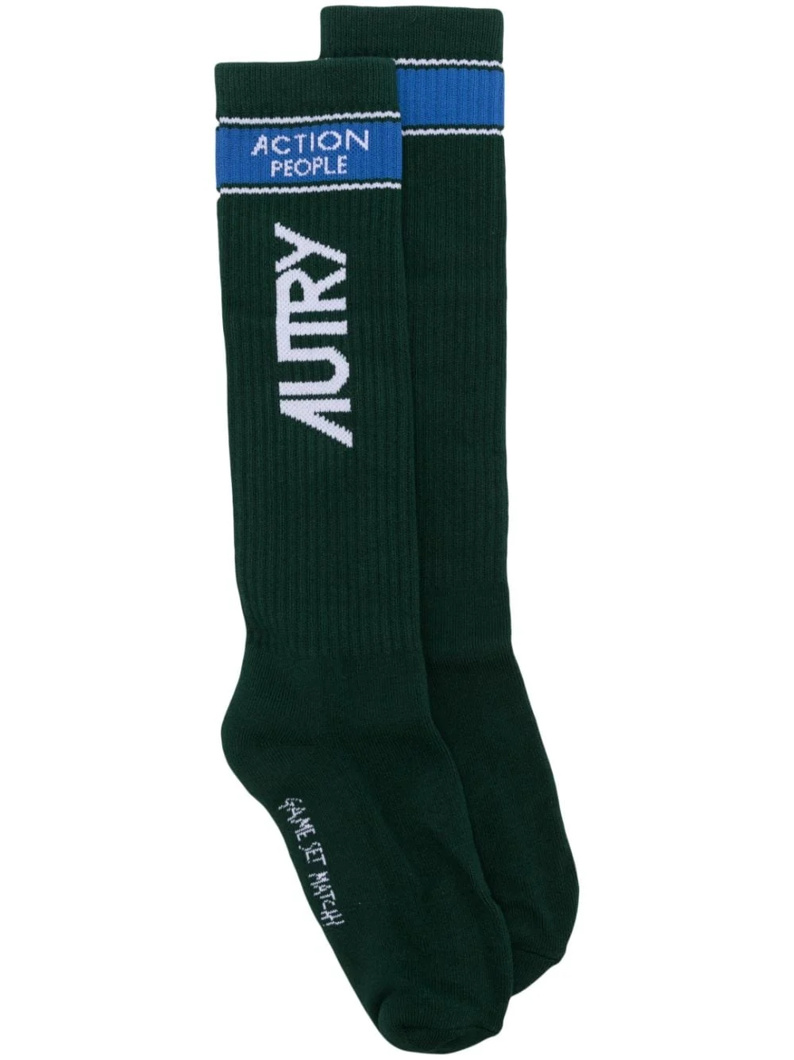 SOCKS - GREEN WHITE