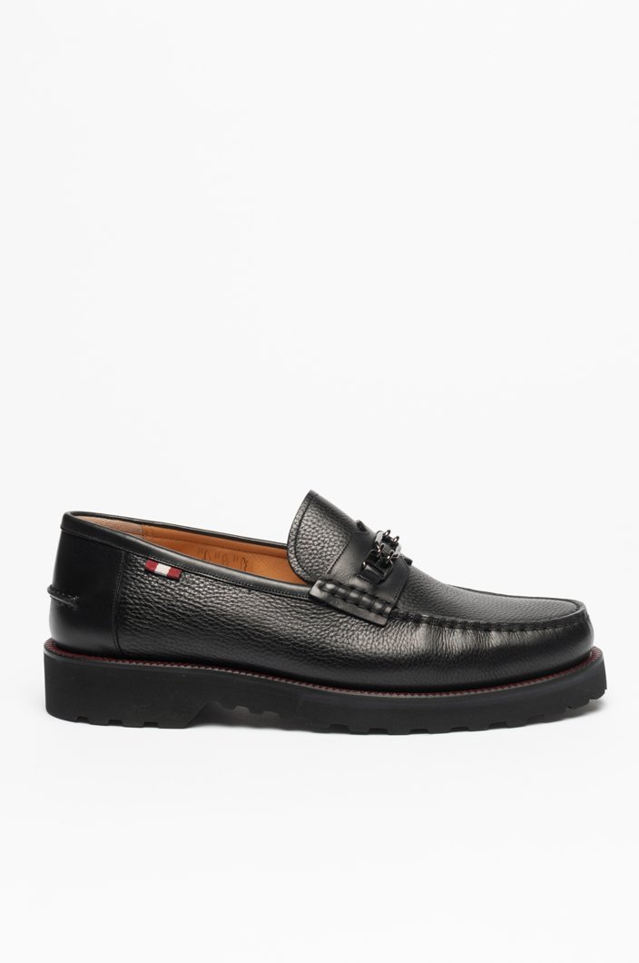 MOCASSINS - BLACK/HERITAGE RED
