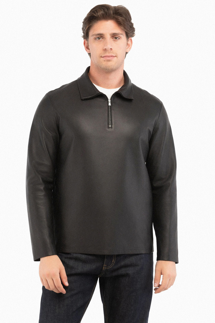 LEATHER SHIRT - BLACK