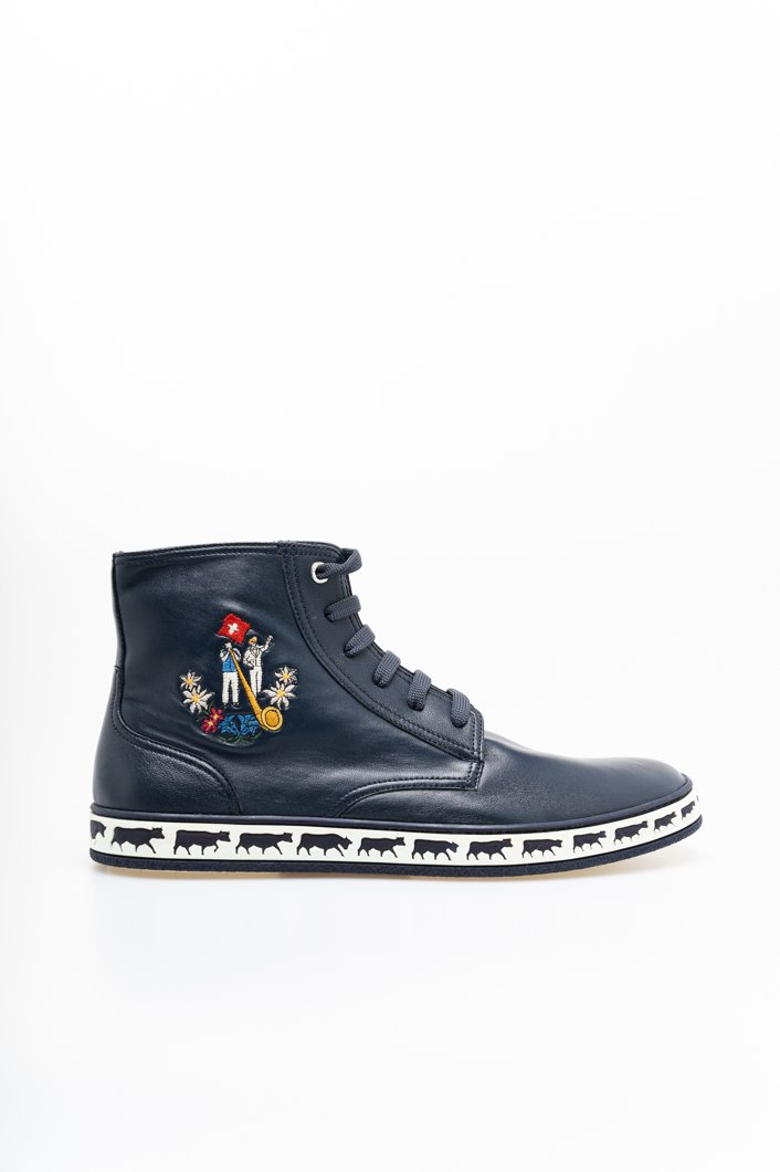 SNEAKERS - INK BLUE EMBROIDERY/MULTICOLOR