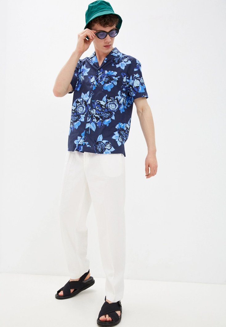 SHIRT SHORT SLEEVE - FLOWERS AZURE