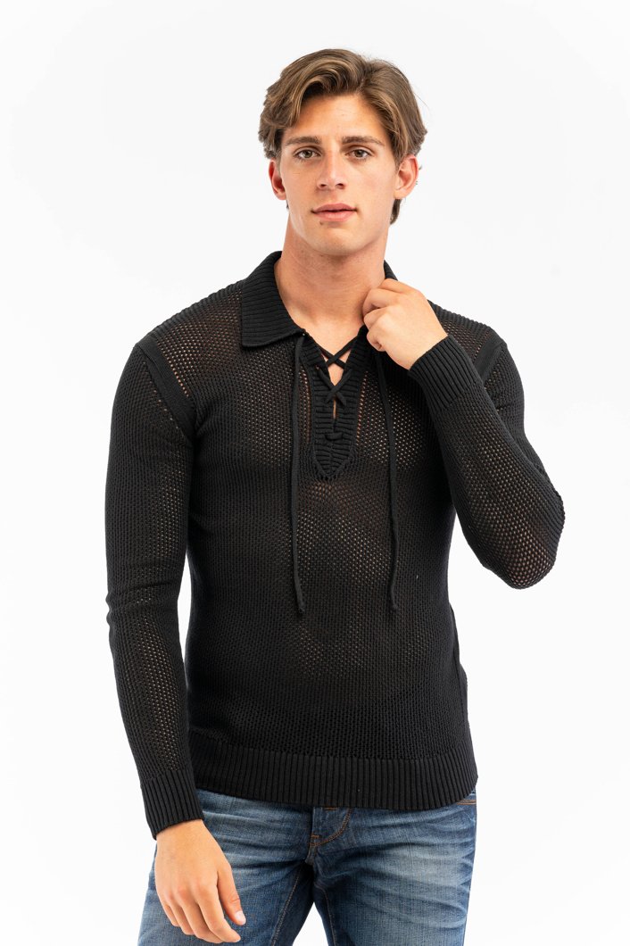 POLO LONG SLEEVE - BLACK