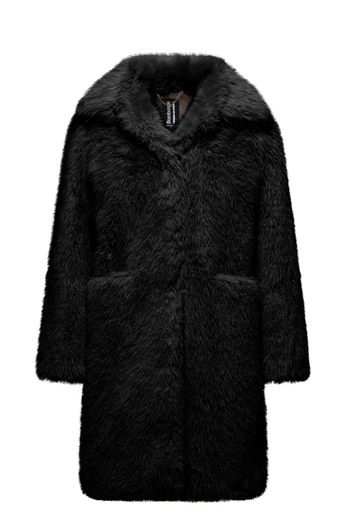 FUR COAT - BLACK