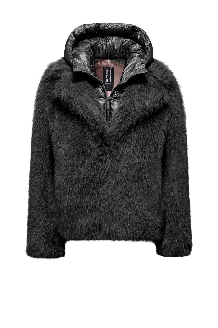 FUR COAT - BLACK