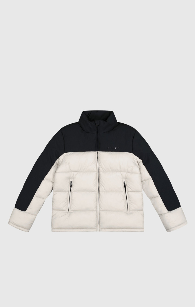 DOWN JACKET - SILVER / NEW BLACK