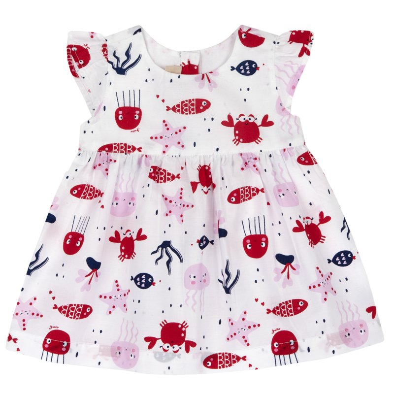 DRESS SLEEVELESS - WHITE/RED