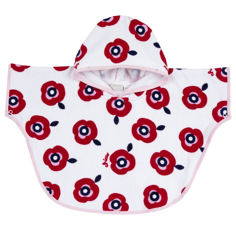BEACH TOWEL - WHITE/RED