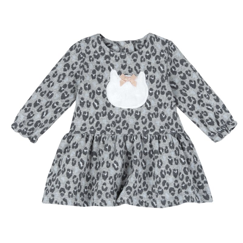 DRESS LONG SLEEVE - LIGHT GREY