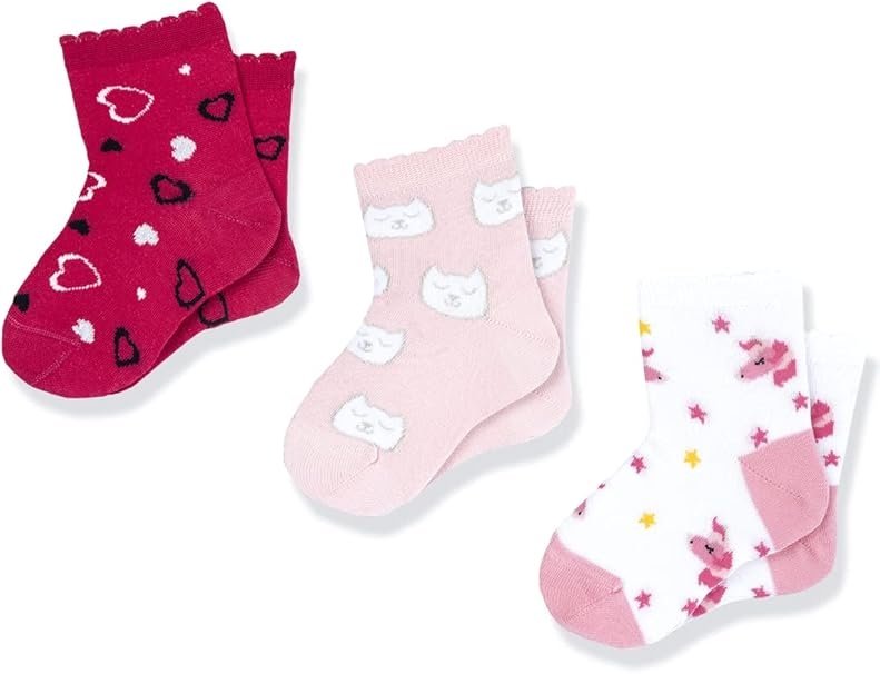 SOCKS 3 PACK - WHITE/PINK