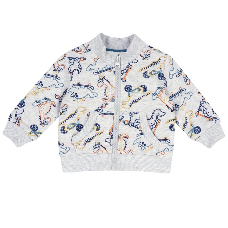 CARDIGAN - GREY PRINTED