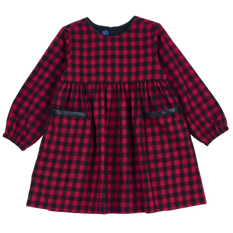 DRESS LONG SLEEVE - RED STRIPED