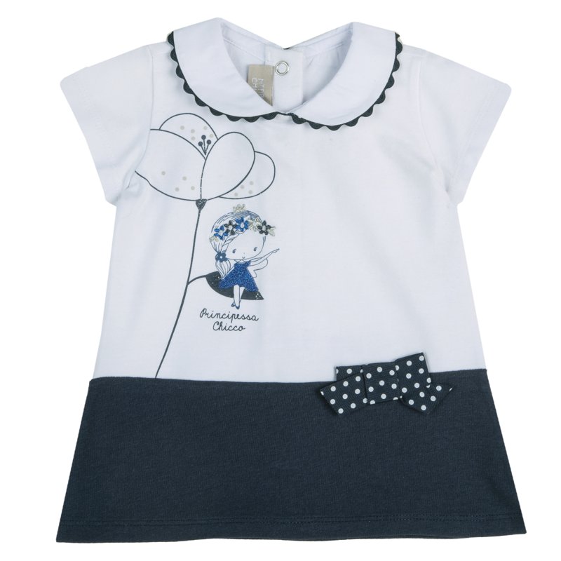 DRESS SHORT SLEEVE - WHITE/BLUE