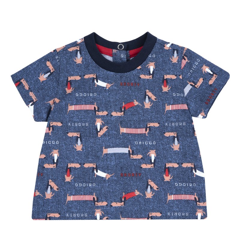 T-SHIRT SHORT SLEEVE - BLUE PRINTED
