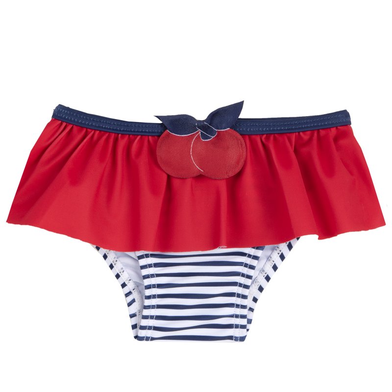 BIKINI BOTTOM - WHITE/RED/GREY