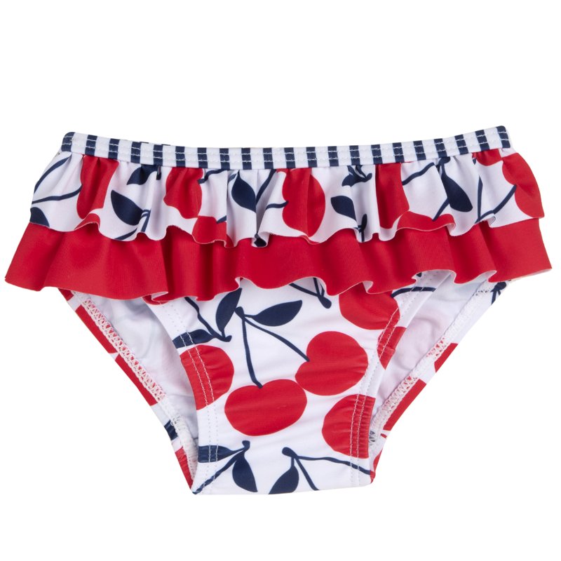 BIKINI BOTTOM - WHITE/RED/GREY