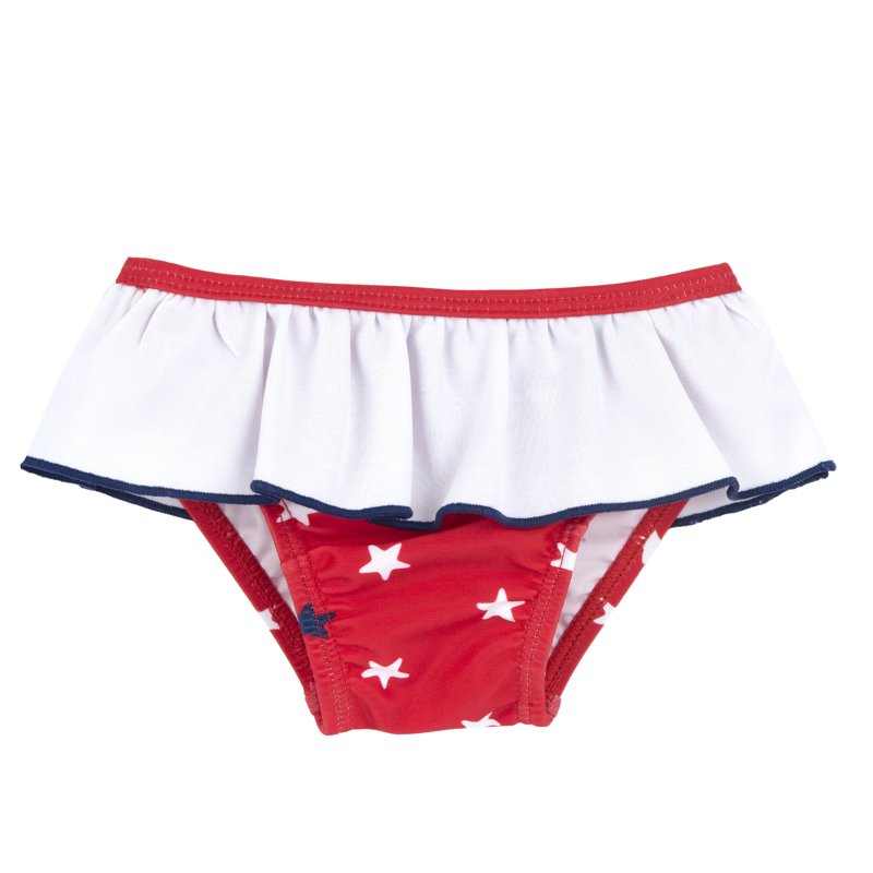 BIKINI BOTTOM - WHITE/RED/GREY