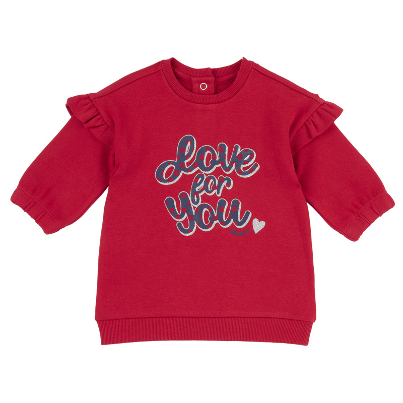 DRESS LONG SLEEVE - MEDIUM RED