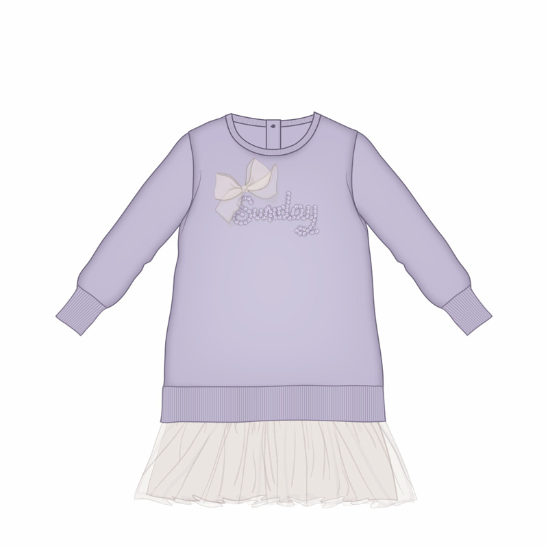 DRESS LONG SLEEVE - LIGHT LILAC