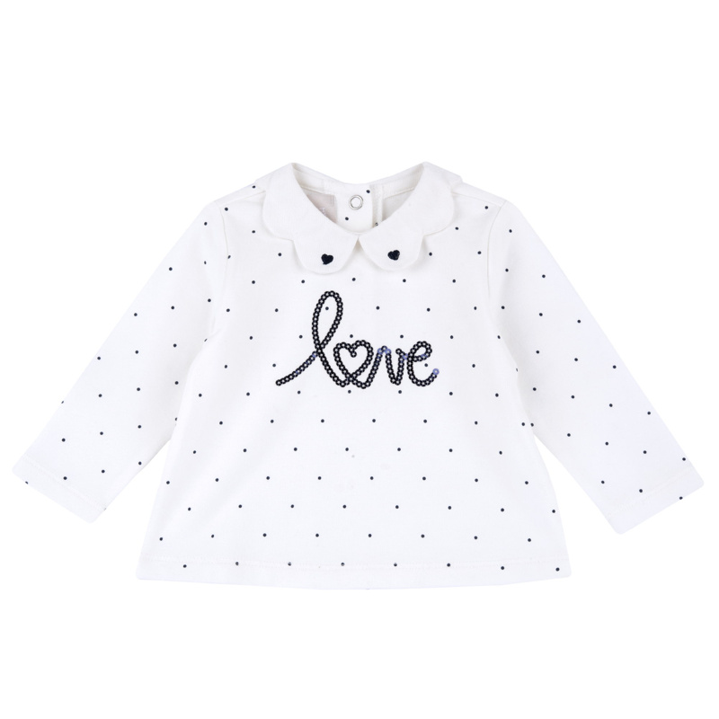 T-SHIRT LONG SLEEVE - WHITE/BLUE