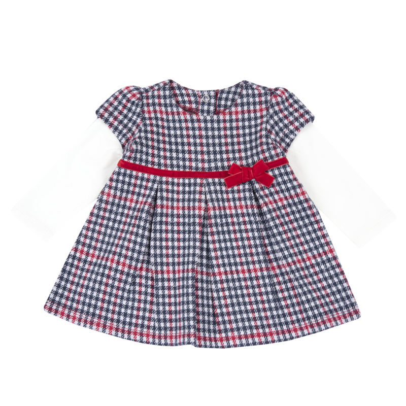 DRESS LONG SLEEVE - WHITE/RED