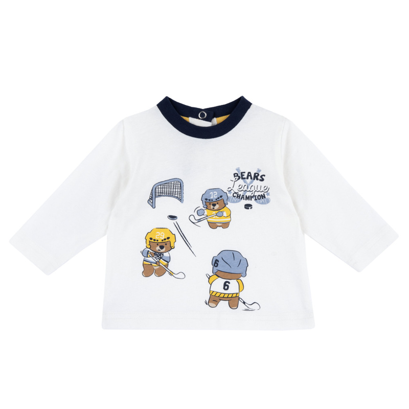 T-SHIRT LONG SLEEVE - WHITE/BLUE