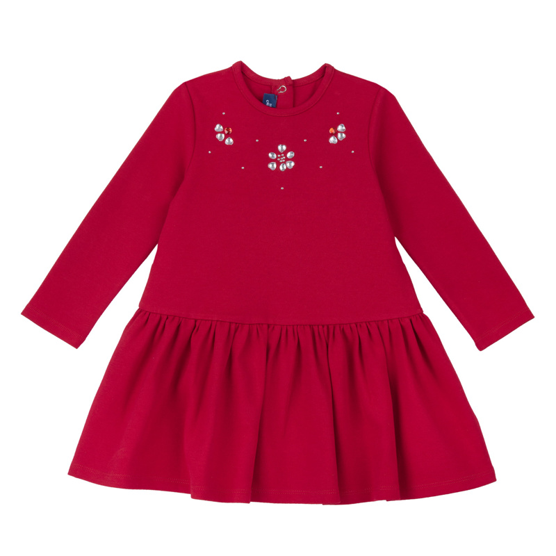 DRESS LONG SLEEVE - MEDIUM RED