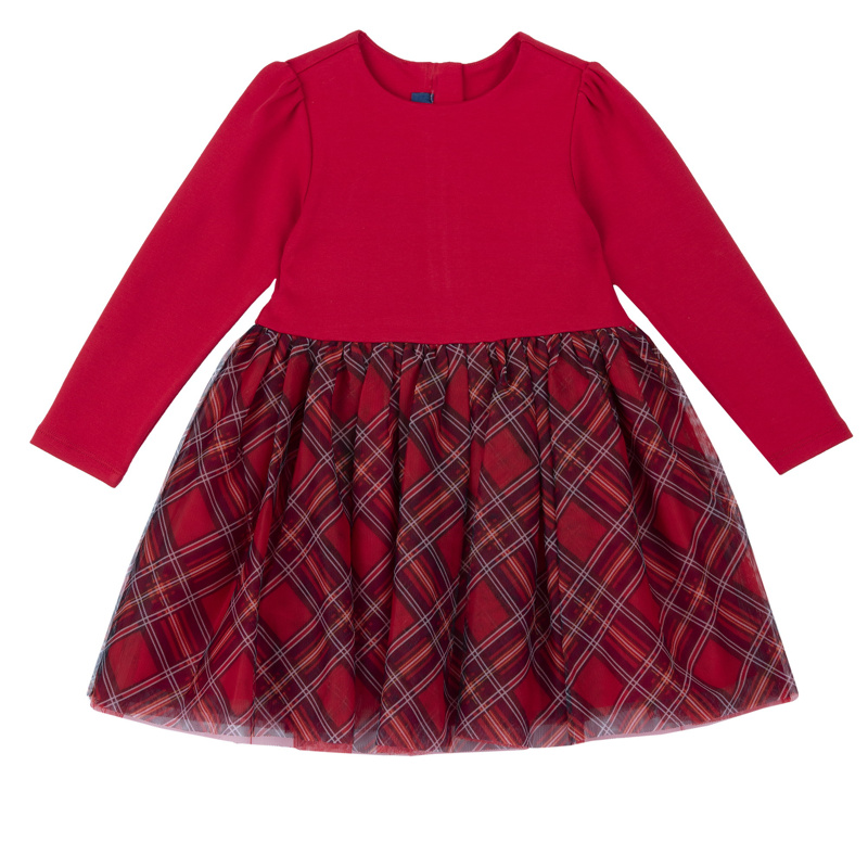 DRESS LONG SLEEVE - DARK RED